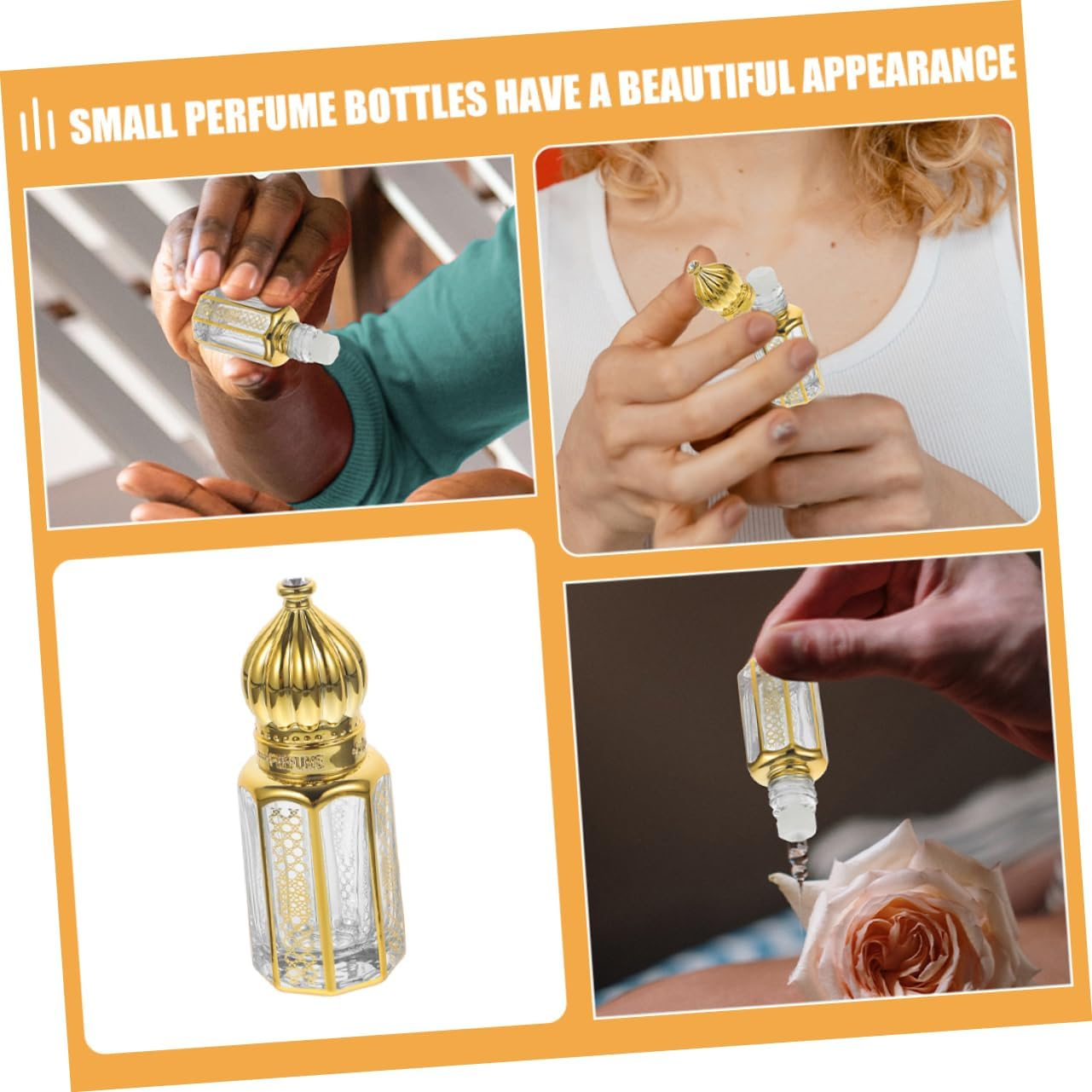 Yardenfun Refillable Essential Oil Bottle 6Ml Glass Roll on Perfume Bottle Elegant Roller Design Portable for Female Birthday image number 2