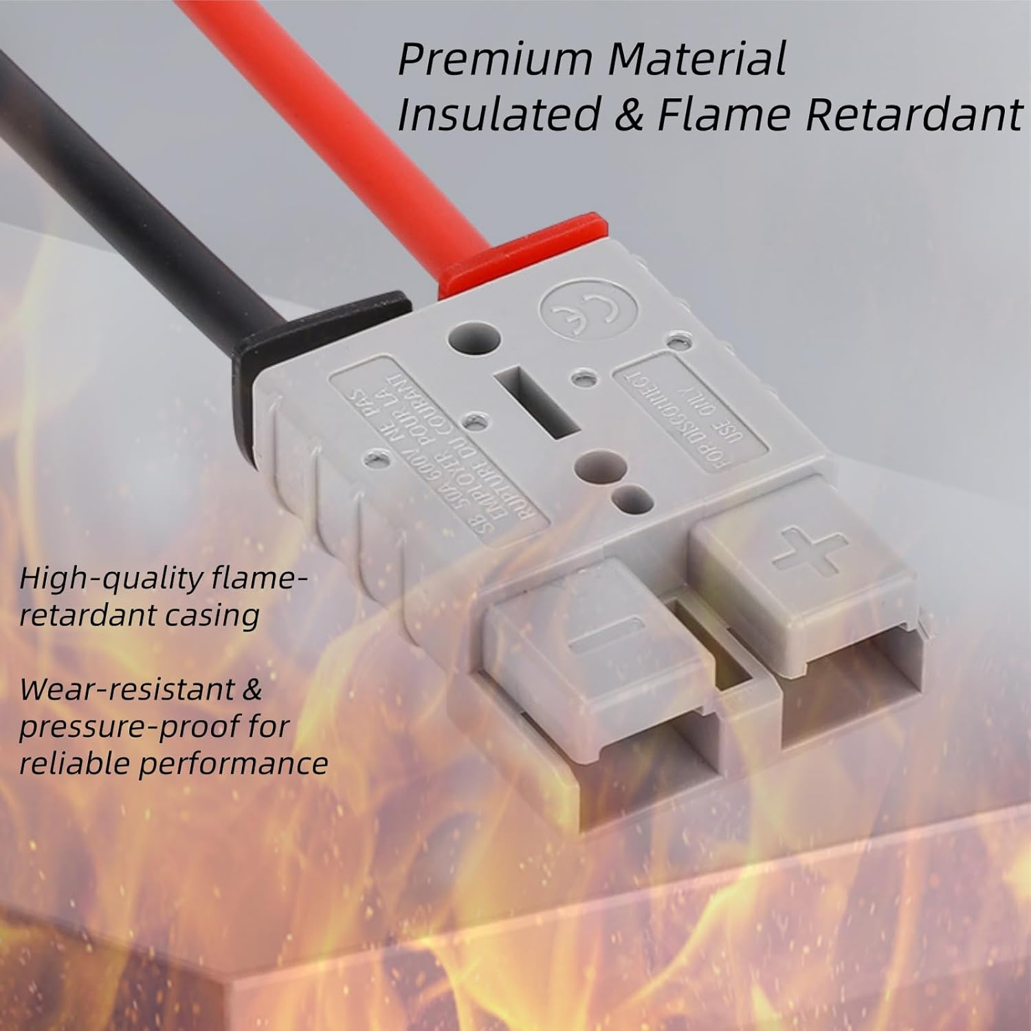 50 Amp Anderson Double Y Splitter Cable, 1 to 2 Anderson Plug Connector Double Y Adapter, 10 AWG 6Mm Battery Cable for Car, RV, Truck, Trailer, Winch, Forklift, Solar, and Wind Systems (1PCS) image number 4
