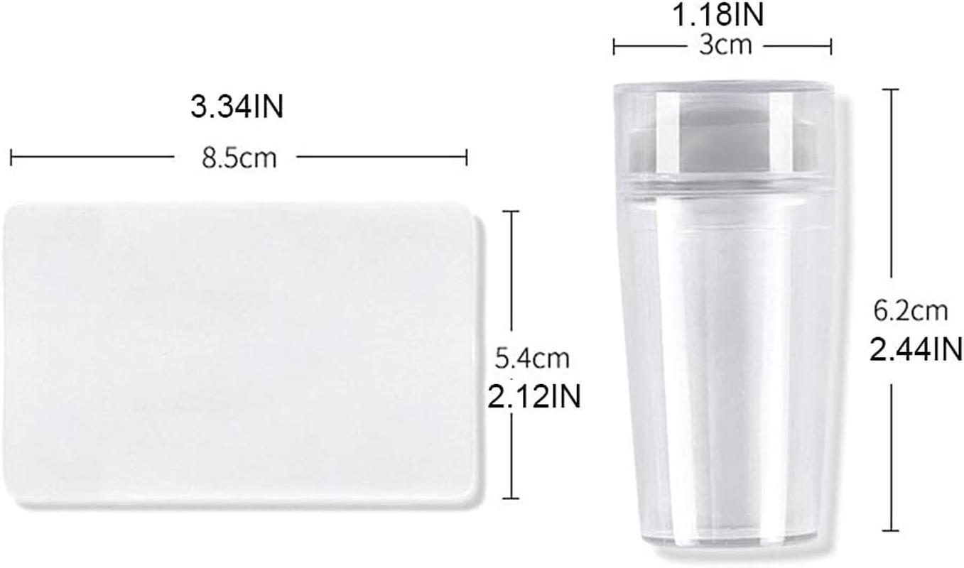 Silicone Transparent Nail Art Stamping Kit Everthing for Manicure Plate Stamp Polish Stencil Template Seal Stamper Nail Stamping Tool with Scraper image number 1