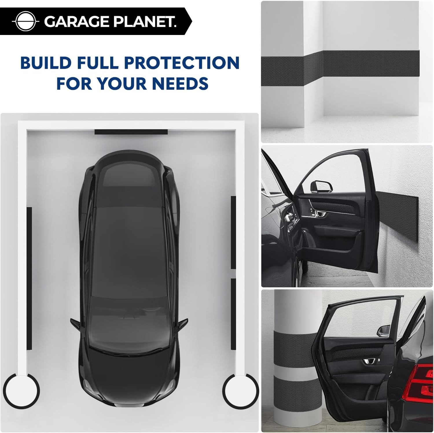 Garage Planet H1 Garage Wall Protector Car Door Wall Protector, Tool-Free, Designed in Australia (Black) image number 6