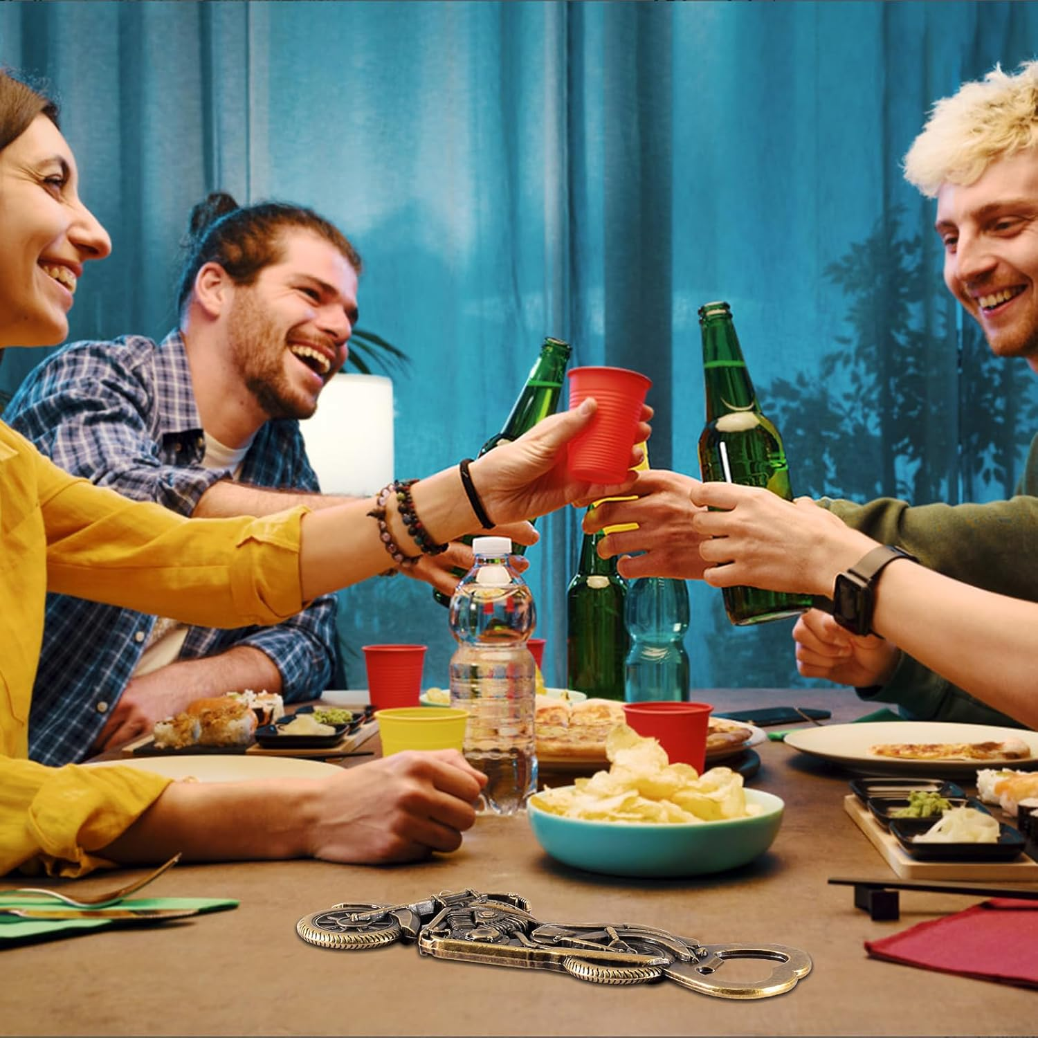 Unique Motorcycle Beer Bottle Opener， Men Vintage Motorcycle Bottle Opener, Fathers Day Gift Birthday for Him Dad Husband Grandpa Boyfriend image number 4