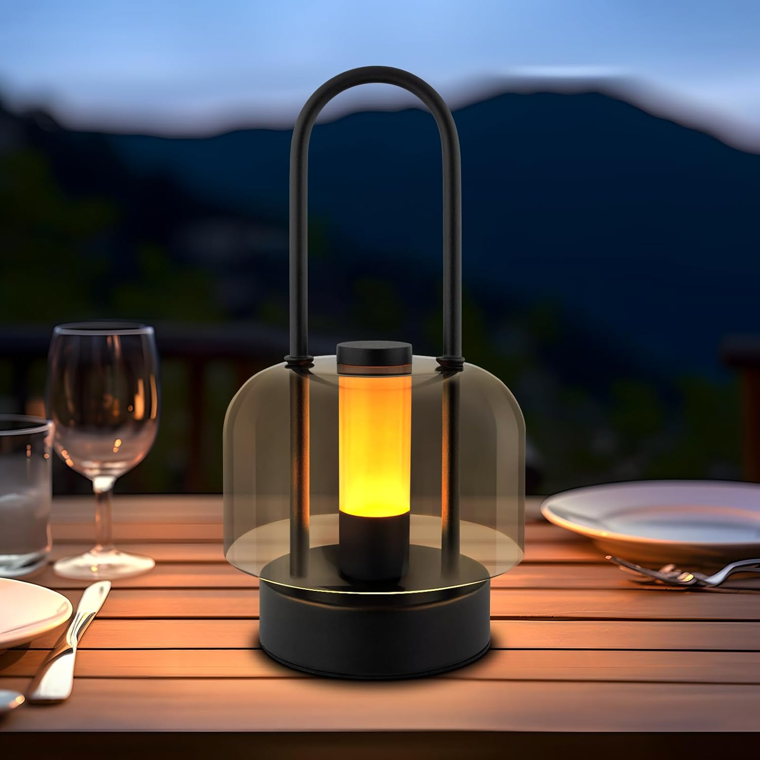 Homefire Table Lamp Battery LED Portable Table Lamp - Wireless Bedside Lamp Dimmable 1800 K - 6500 K with Memory Function USB-C Rechargeable Touch Lamp for Indoor and Outdoor Use Black image number 6