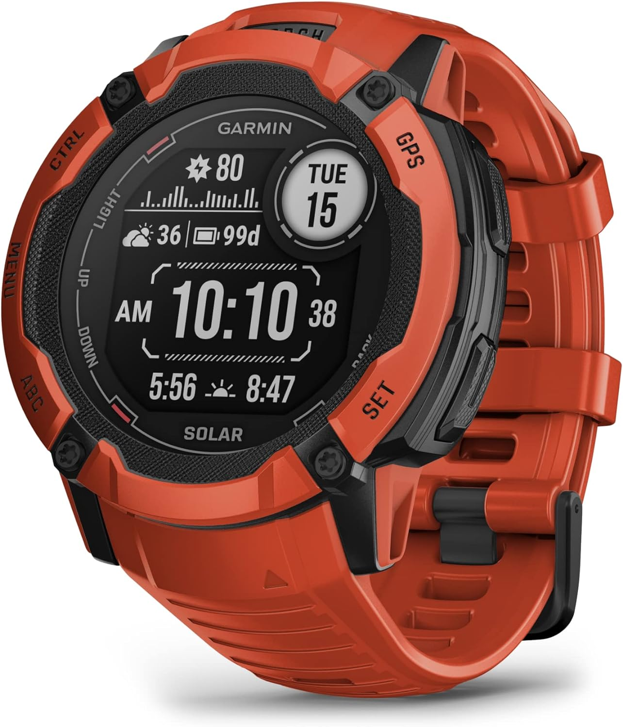 Garmin Instinct 2X Solar, Rugged GPS Smartwatch, Built-In Flashlight, Solar Charging Capability, Multi-Band GNSS, Graphite
