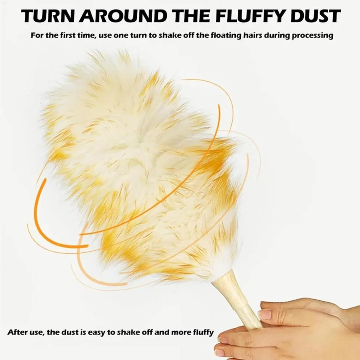 AIMALL 2PCS Natural Lambswool Duster for Cleaning, 15In/18.9In Fluffy Wool Duster with Bamboo Handle, Soft Non-Scratch Surface, Flexible Head for Home Car Dusting image number 5