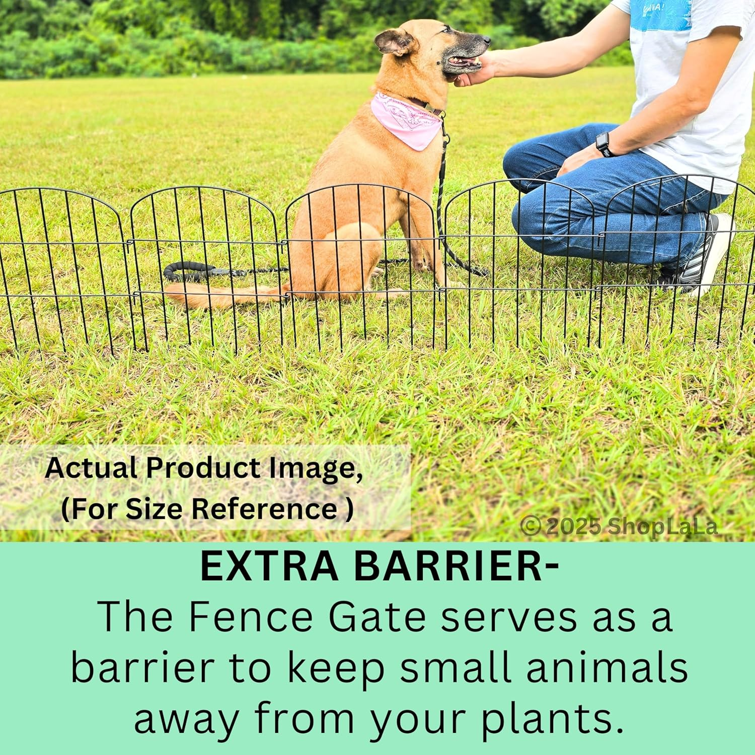 Shoplala Garden Fence (10 Panels) 12In(L) X 16.5In(H) Animal Barrier Fencing Rustproof Metal Wire Flower Edging for Landscape Patio Outdoor Decor, Tall Large Yard Fences for Dog No Dig Black D-K16.5 image number 3