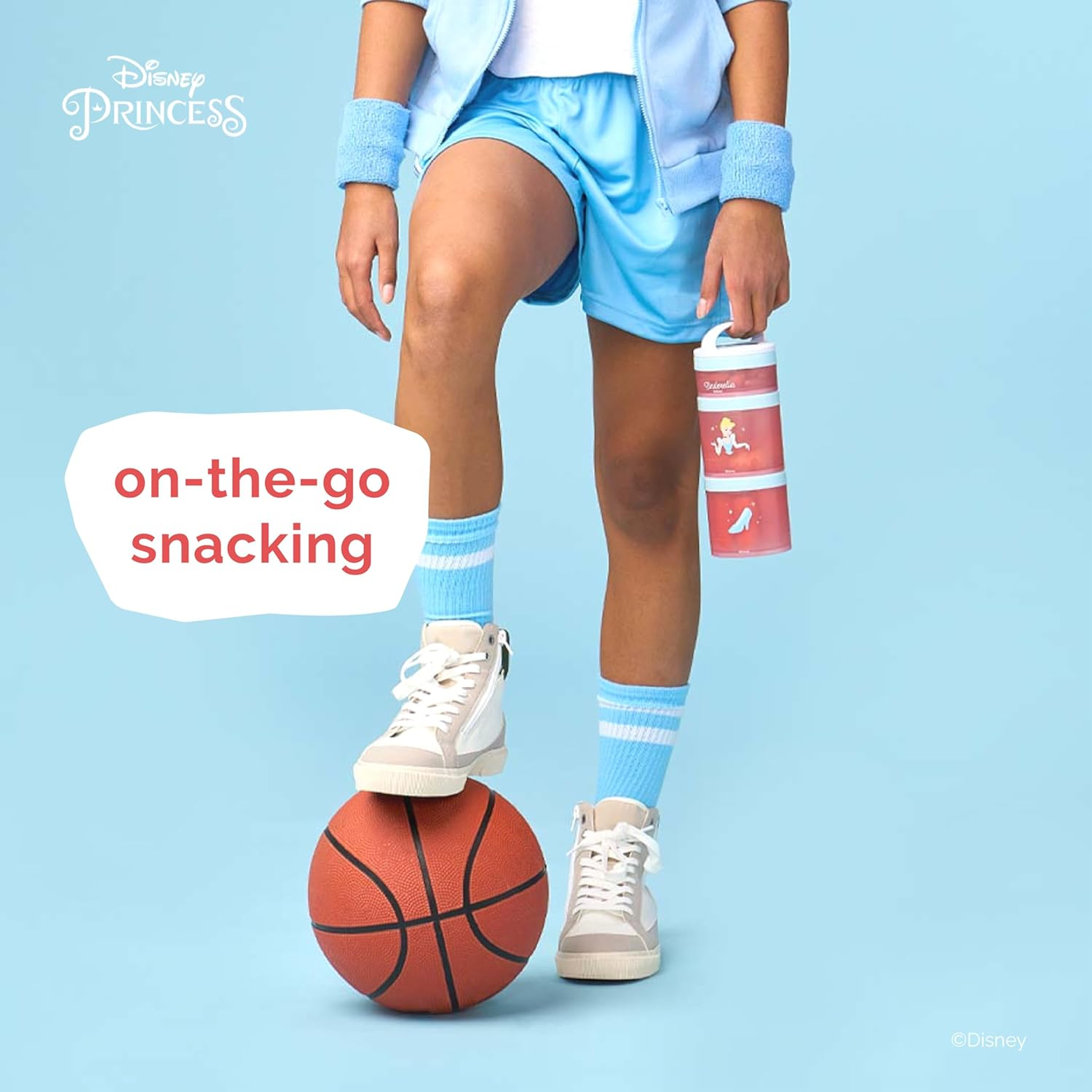 Whiskware Disney Princess Cinderella, Stackable Snack Containers for Babies, Kids, and Toddlers, 3 Stackable Snack Cups for School or Travel, Backpack and Cupholder Friendly, Glass Slipper image number 5