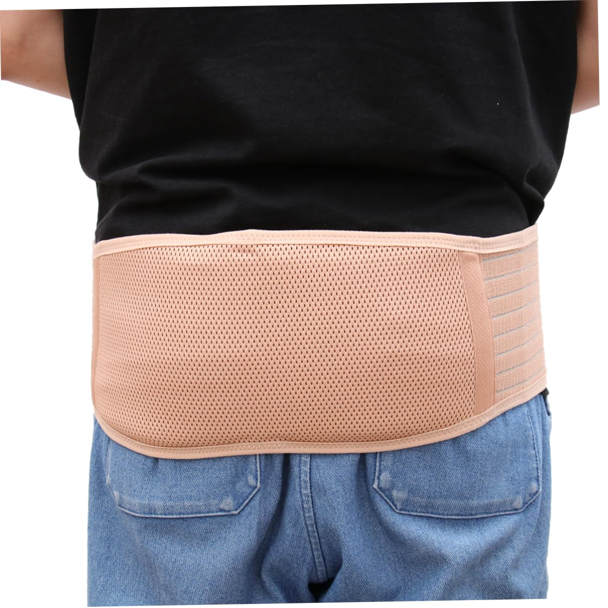 Maternity Belly Belt and Abdomen Support Band Beige Free Size Breathable Waist Care Back Brace Pregnancy Protector for Women Prenatal and Postpartum Lower Abdomen Comfort image number 5