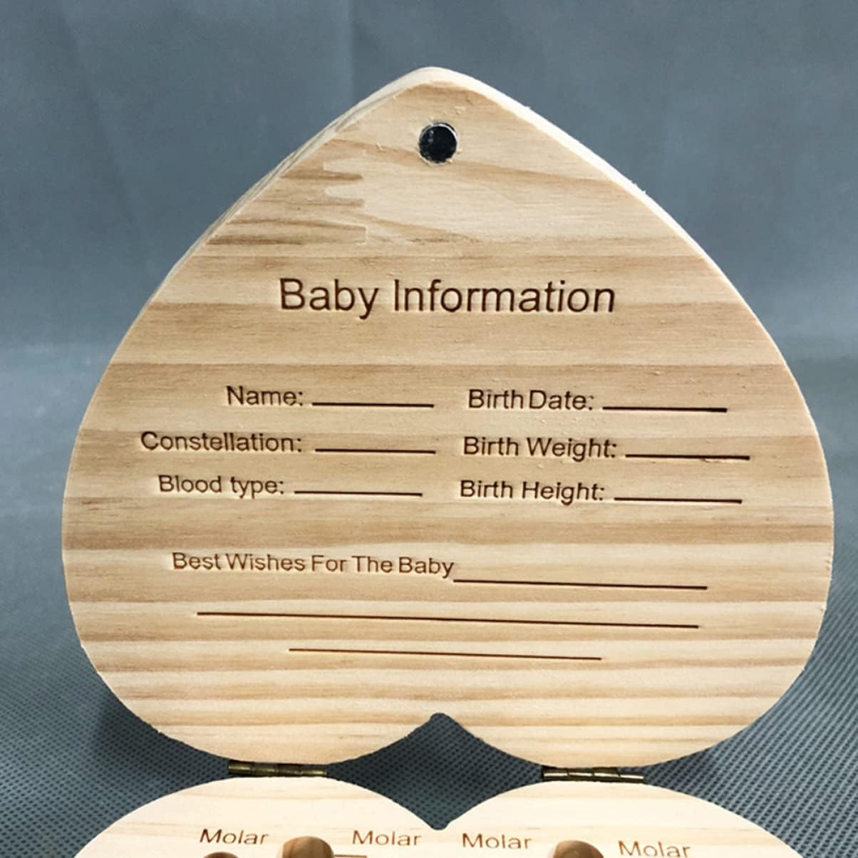 LIFKOME First Tooth Keepsake Box Wooden Alphabet Storage Case for Teething Christening image number 6