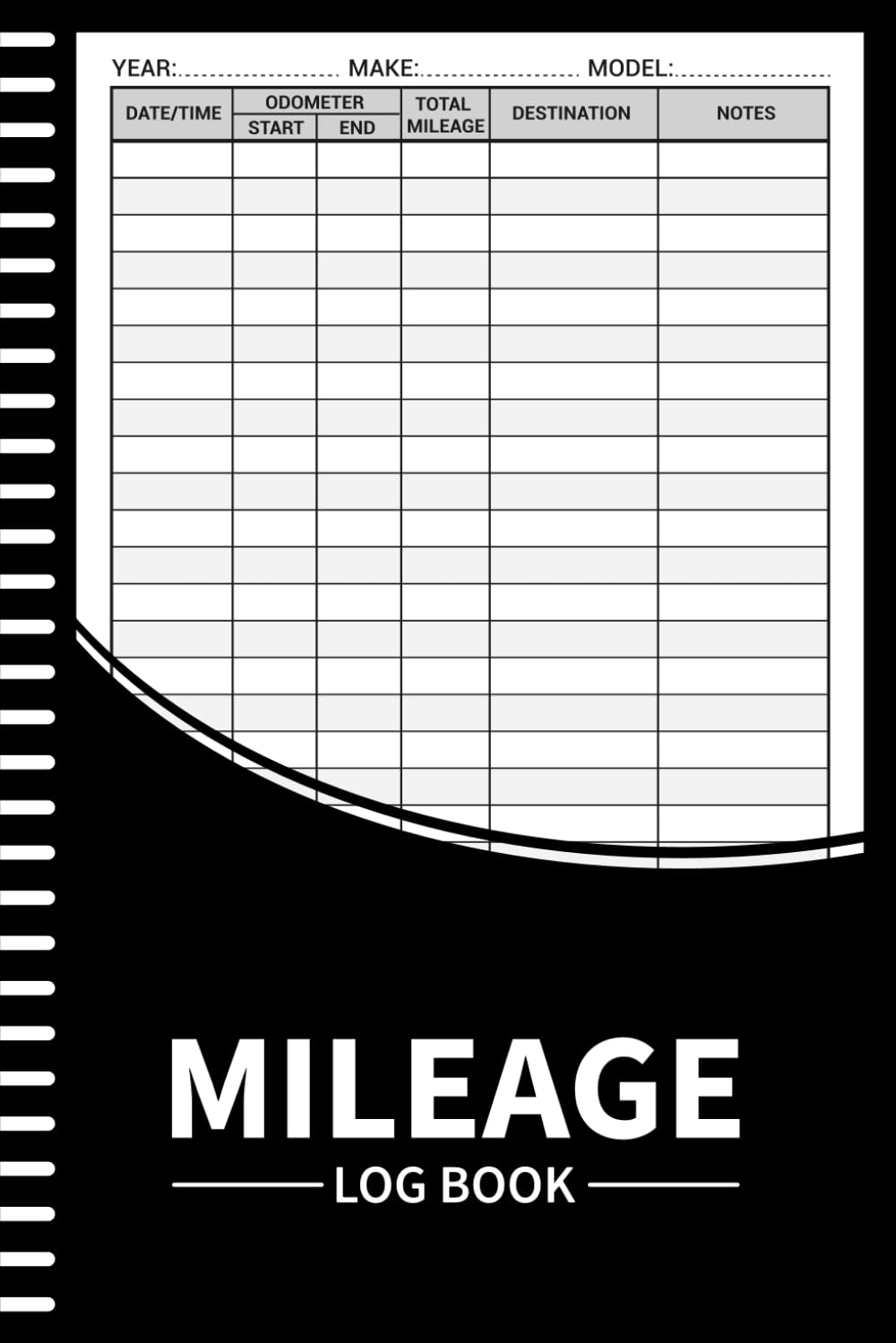 Mileage Log Book: Auto Mileage Journal, Odometer Tracker Logbook, Truck and Car for Small Business or Personal Taxes ( 105 Pages "6X9" Inches )