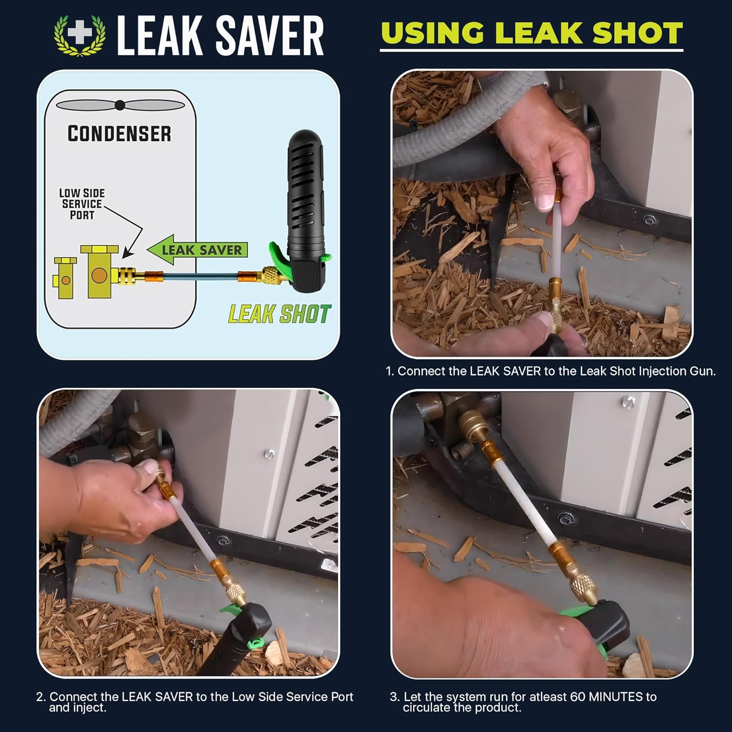 Leak Saver Direct Inject AC Leak Sealer Small System | AC Stop Leak for Most HVAC Systems up to 1 Ton | Works with All Systems & AC Refrigerants | Made in the USA image number 6