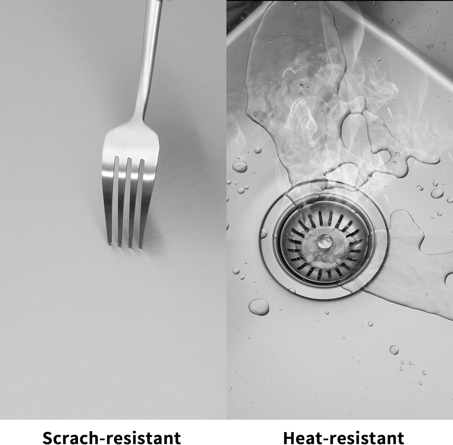 Kitsitchen Kitchen Stainless Steel Sink 45X45X23Cm Silver Single Bowl Basin Sinks Handmade, Home Laundry with Waste Drainer &Grid under Mount R10 Corners image number 5