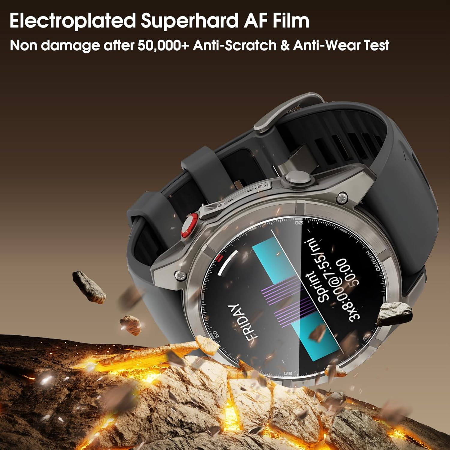 QULLOO Pack of 3 Screen Protectors for Garmin Fenix 8 Pro AMOLED 51 Mm for Tempered Glass, 9H Anti-Scratch Screen Protector, Waterproof Tempered Glass Film, Most Durable Screen Protectors image number 2