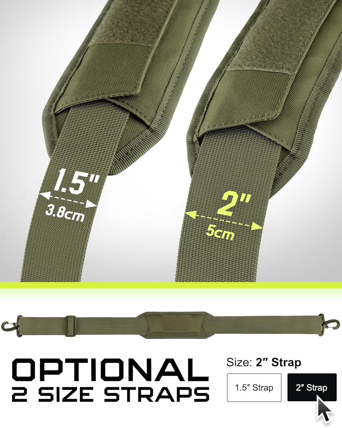 WYNEX Shoulder Strap Pad for Tactical Pouch, Universal Bag Strap with Detachable Thick Pad Single Shoulder Strap Replacement