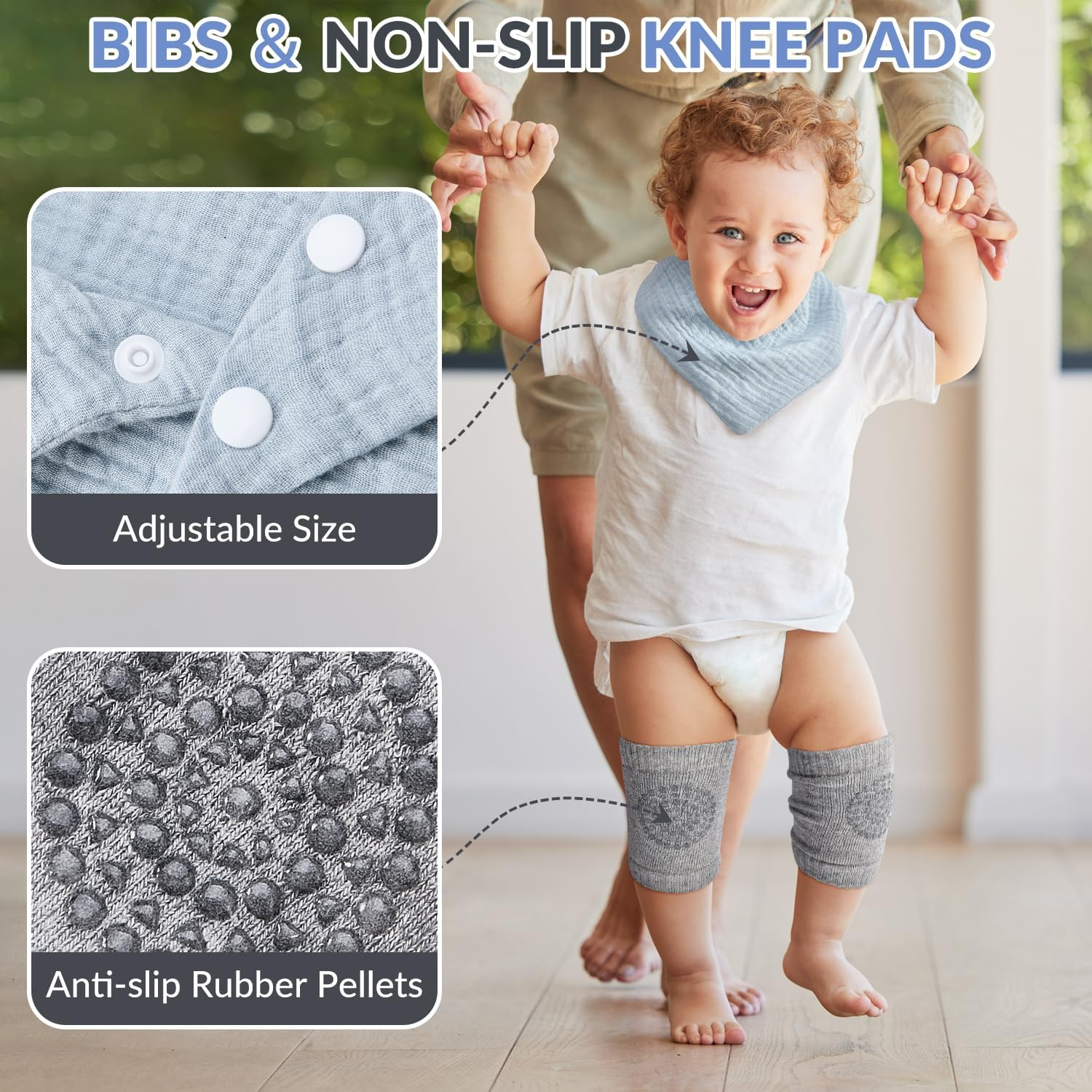 Slowton Baby Carrier for Infant to Toddler 7-55Lbs, Ergonomic Breathable Baby Carrier with Adjustable Shoulder Strap, Baby Drool Bib & Knee Support, Easy to Wear, Perfect for Summer Outing (Grey) image number 3