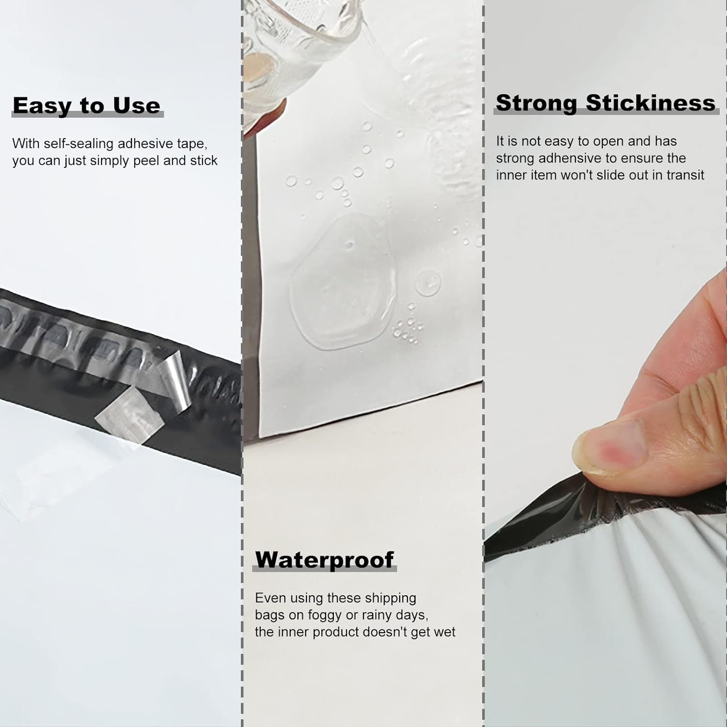 Oaustect 14.5" X 19" Large White Poly Mailers,100 Pcs Shipping Envolopes with Strong Self-Sealing Adhesive Waterproof and Tear-Proof image number 3