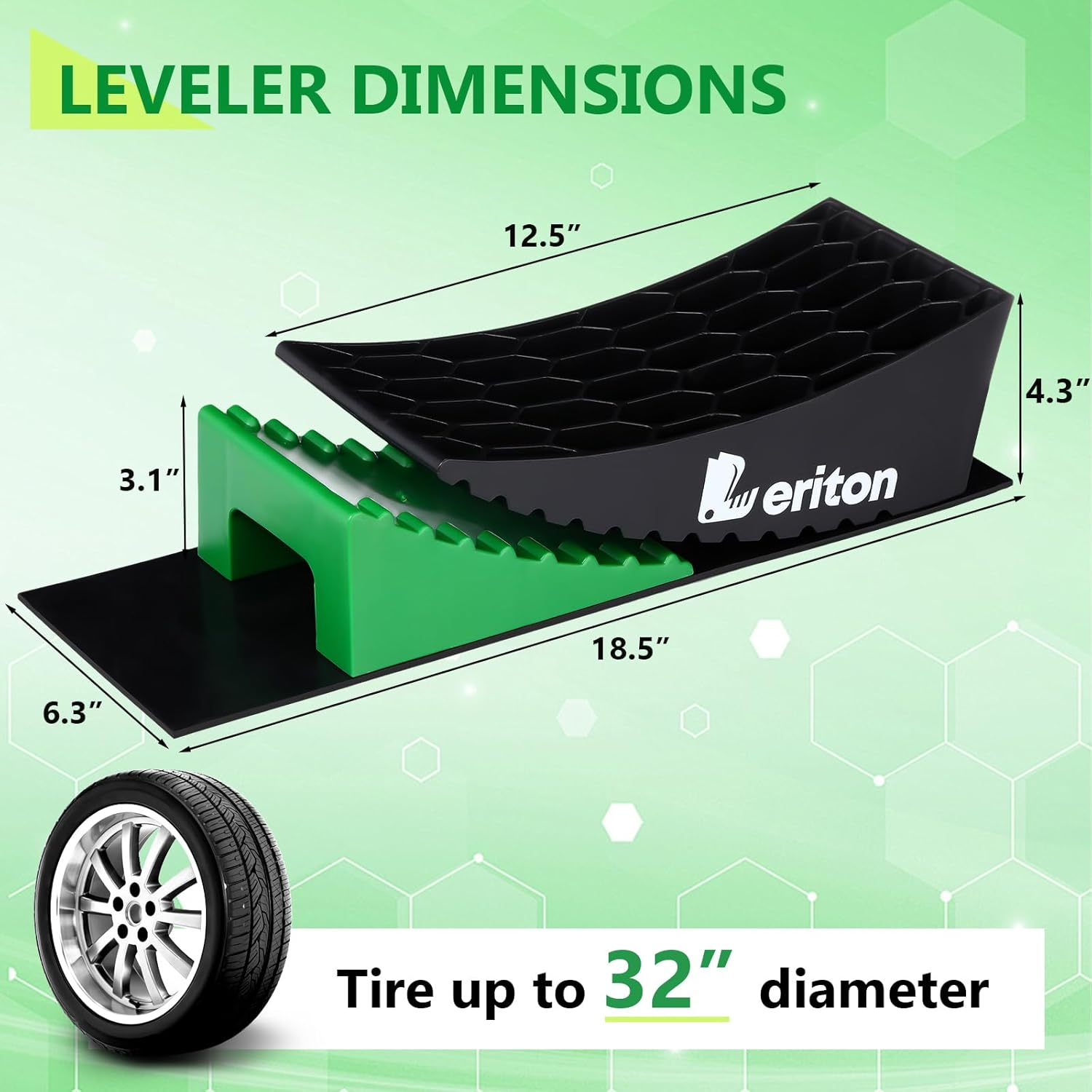 2 Pack RV Leveling Blocks Kit, Camper Leveler Ramp up to 35000 Lbs RV Leveler Including Chocks anti Slip Mats T Bubble Level Carry Bag for Single Dual Axle Trailers Trucks RV Campers image number 5