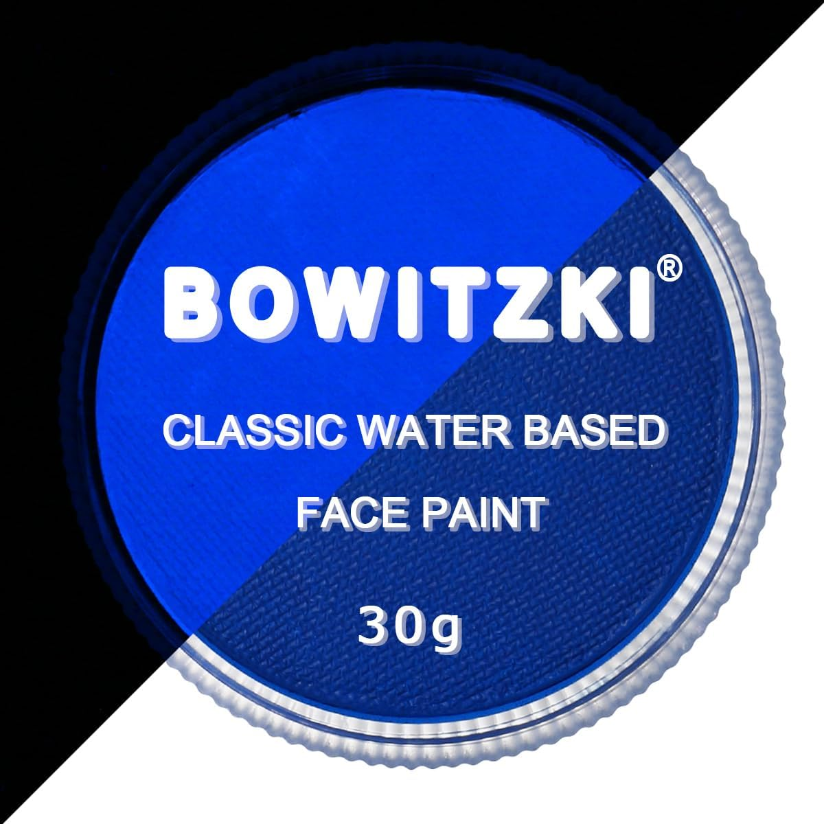 Bowitzki Professional Face Paint Body Paint Water Based Face Painting Makeup Safe for Kids and Adults Split Cake Single Color 30G Halloween Christmas Party (Neon Blue) image number 5