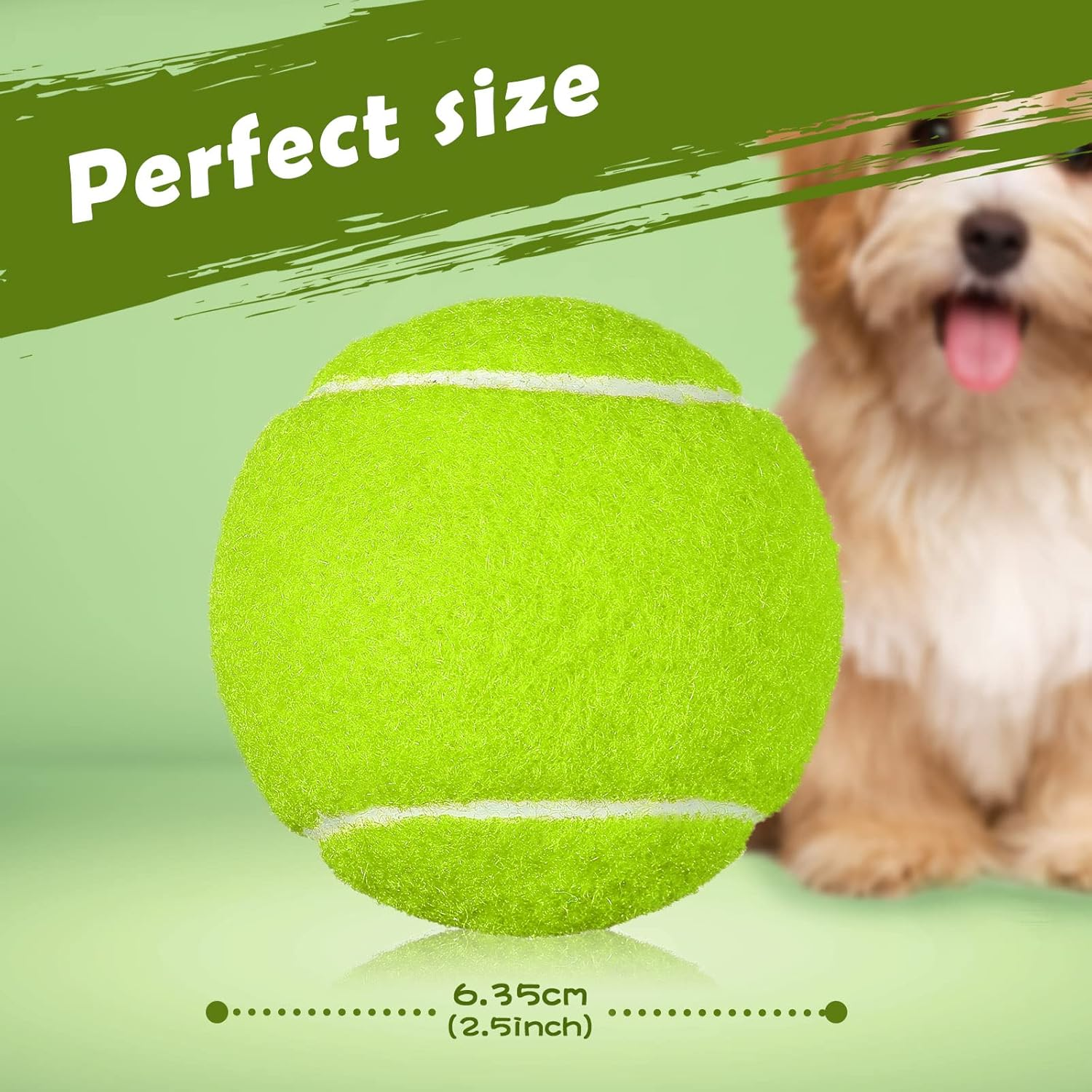 Pack of 20 Tennis Balls for Dogs 2.5 Inch PET Dog Ball for Large, Medium and Small Dogs Colored Interactive Puppy Tennis Doggy Toy with Bag Training Play Exercise, 5 Colors image number 2