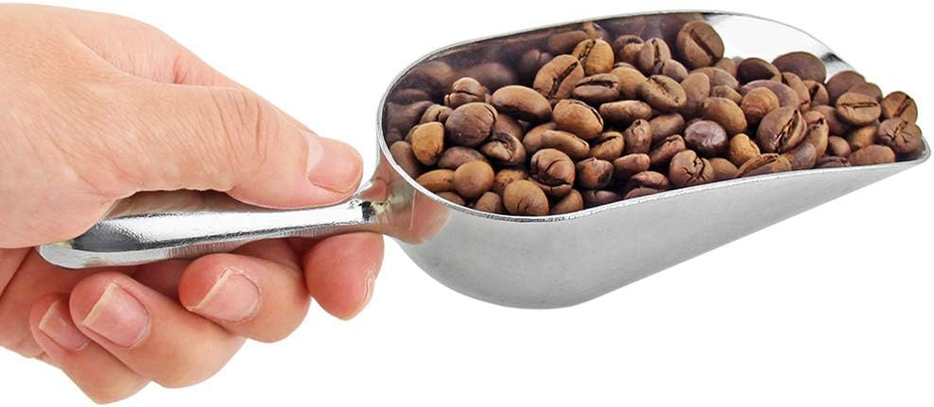 Ice Cube Endurance Scoop, Cast Aluminum Shovel Scoops Kitchen Utility Scoops Set Contoured Handle, Ideal for Ice Cube Coffee Bean Food Candy Flour Popcorn Rust Free, Solid & Dishwasher Safe - 12 Oz image number 6