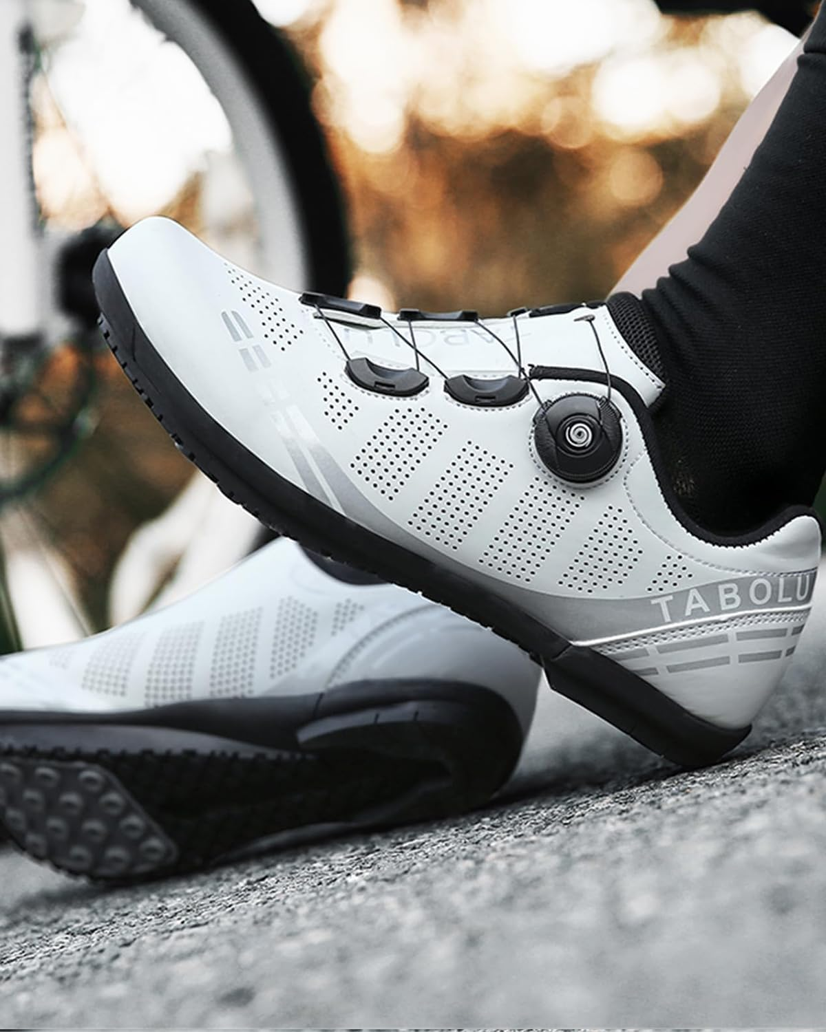 Hixingo Fahrradschuhe Herren Damen Rennrad Und MTB Schuhe Mit Gummisohle, Atmungsaktive Sneaker Rutschfeste No-Lock Fahrradschuhe Mountainbike Schuhe 36-47 EU image number 6