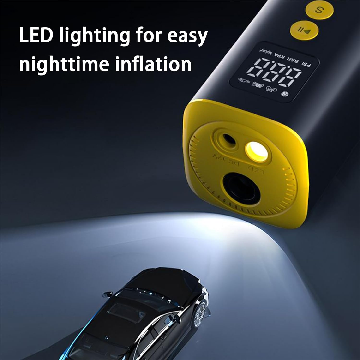 Tire Inflator | Portable Tire Inflator for Car,150Psi Electric Cordless Gauge Pressure for Bike Car Truck Motorcycle Automotive Balls Bicycle Bike image number 1