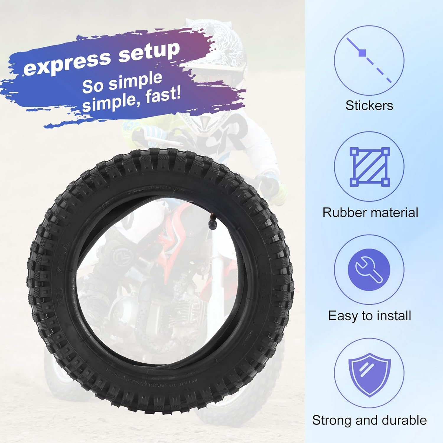 12 1/2 X 2.75 Tyre 12.5 X2.75 Tire for 49Cc Motorcycle Mini Dirt Bike Tire MX350 MX400 Scooter(Inner & Outer Tire)