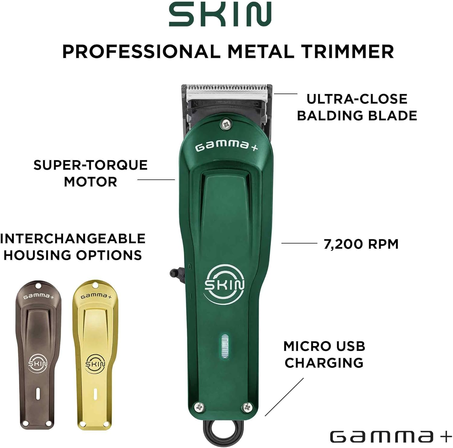 GAMMA+ Skin Professional Bulk Balding Super Torque Modular Cordless Hair Clipper image number 5