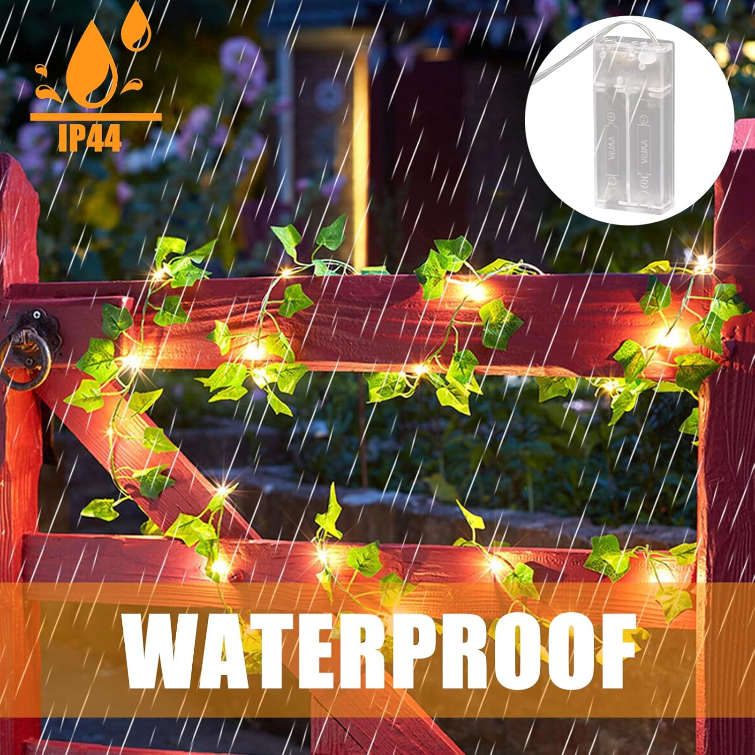 LED Fairy Lights Ivy Artificial 20 M Fake Ivy Garland with 200 LED Lights, Fairy Lights with Flower Garland, Hanging Plants for Indoor Use, Wedding, Party Decoration image number 6