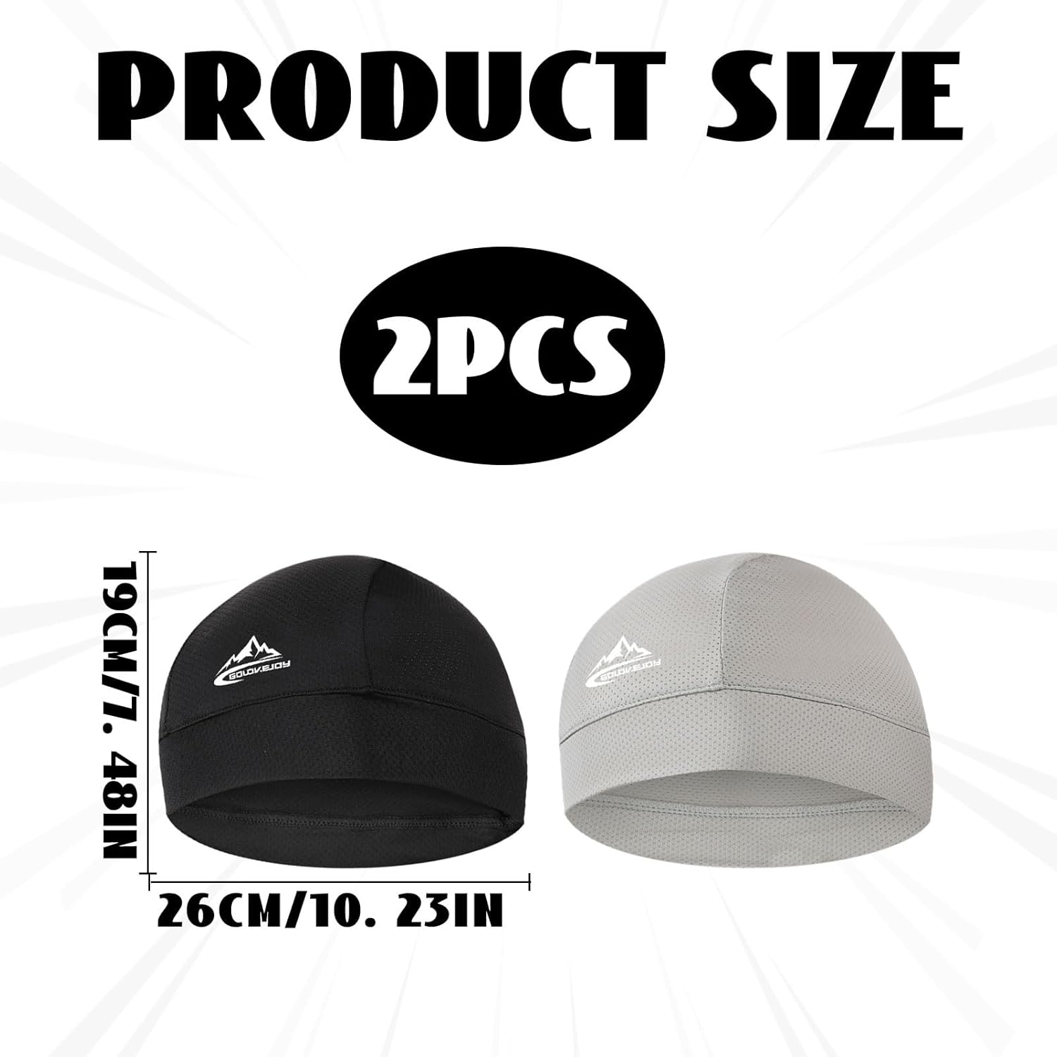 SIYINS Skull Cap Men, 2Pcs Running Cap, Beanie Men, Sweat Wicking Cycling Running Hat, Cooling Skull Cap Moisture Wicking Breathable Head Beanie, Mesh Dry-Fit Helmet Liner for Men Women image number 3