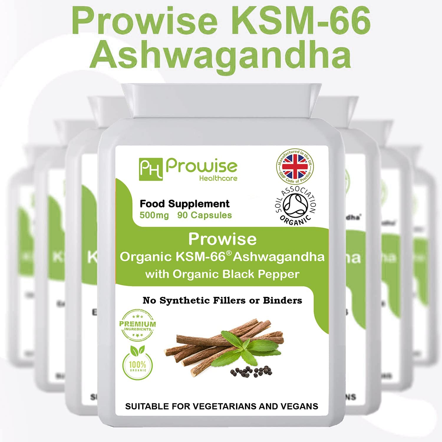 KSM-66 Ashwagandha with Organic Black Pepper 500Mg 90 Capsules | Certified Ashwagandha KSM-66 100% Natural Supplement | Ayurveda Formula &ndash; UK Manufactured | GMP Standards by Prowise Healthcare image number 4
