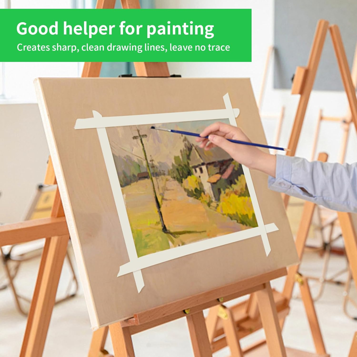 Painters Tape Colored Masking Tape, Art Supplies Wide Rainbow Color 12 Different Color Rolls 1.5Cm X 14.6M, Art Craft for Kids, Classroom, Office image number 2