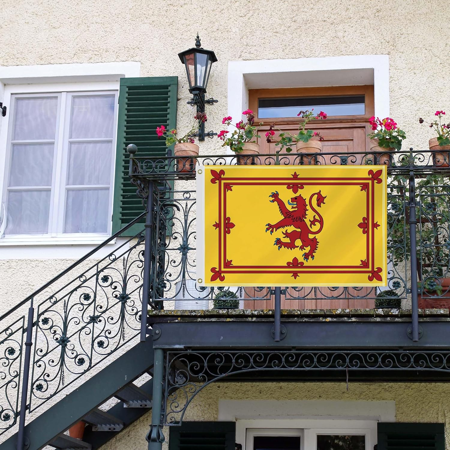 2&times;3 FT Scottish Lion Flag,60&times;90 Medium Size Scottish Rampant National Decor,Double Side Digital Printed 150D Polyester Banner with Canvas Header Brass Grommet image number 2