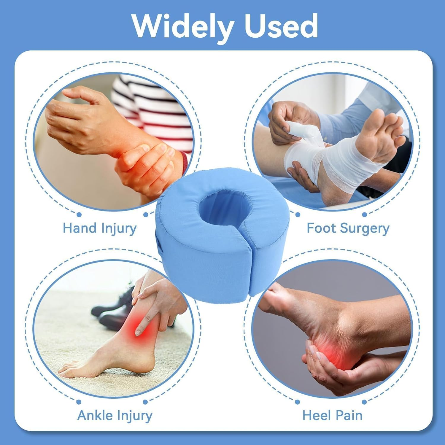 2 PCS Foot Elevation Pillows, Blue Hand Ankle Foam Cushion Leg Hand Lifting Pillow Stabilizer with Ankle Heel Elevator Wedges Foot Support Pillow image number 4