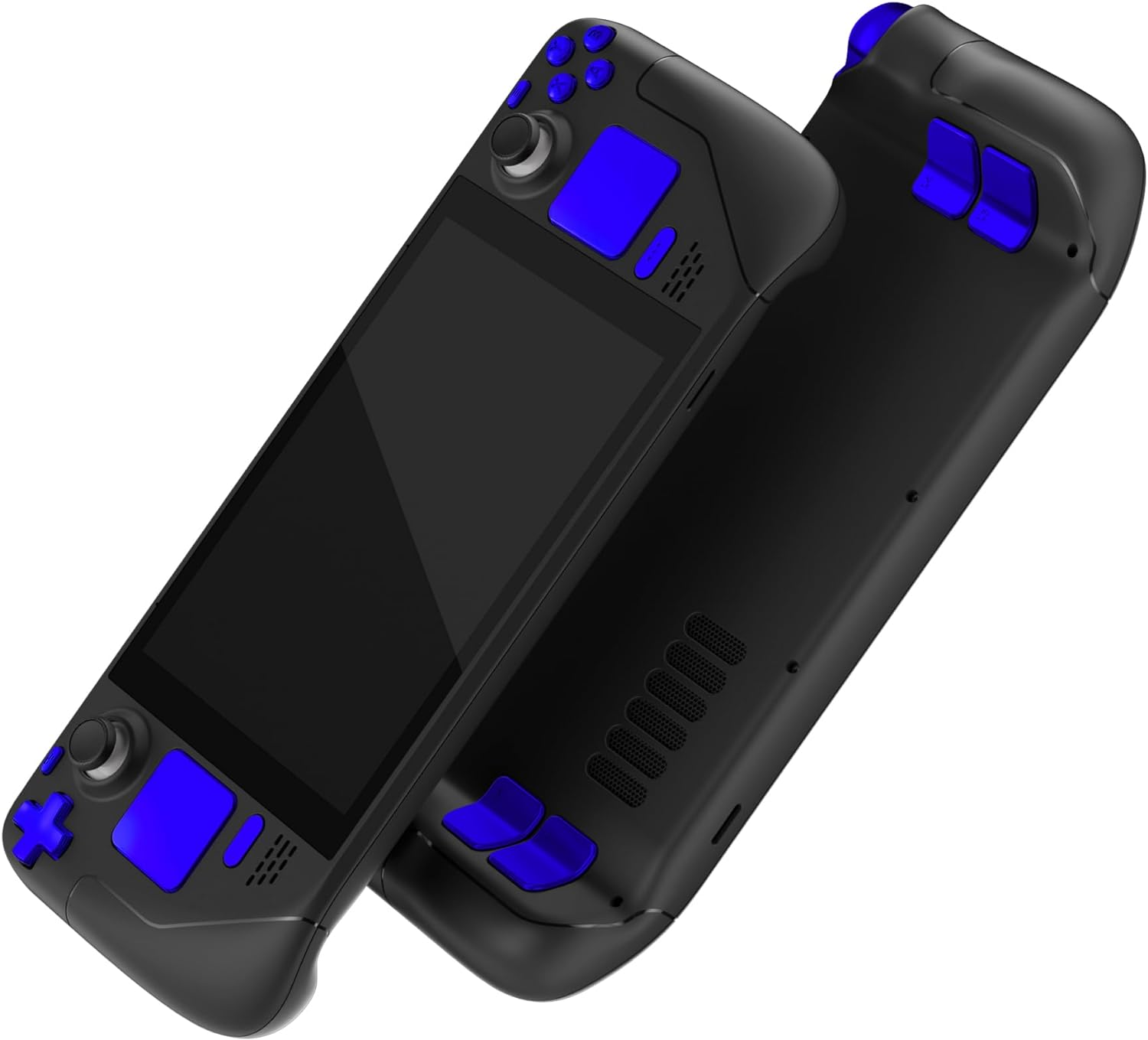 Extremerate Chameleon Purple Blue Replacement Full Set Buttons for Steam Deck, DIY Custom ABXY D-Pad Trackpad Bumpers Triggers Buttons Sets for Steam Deck LCD Handheld Console - Console NOT Included