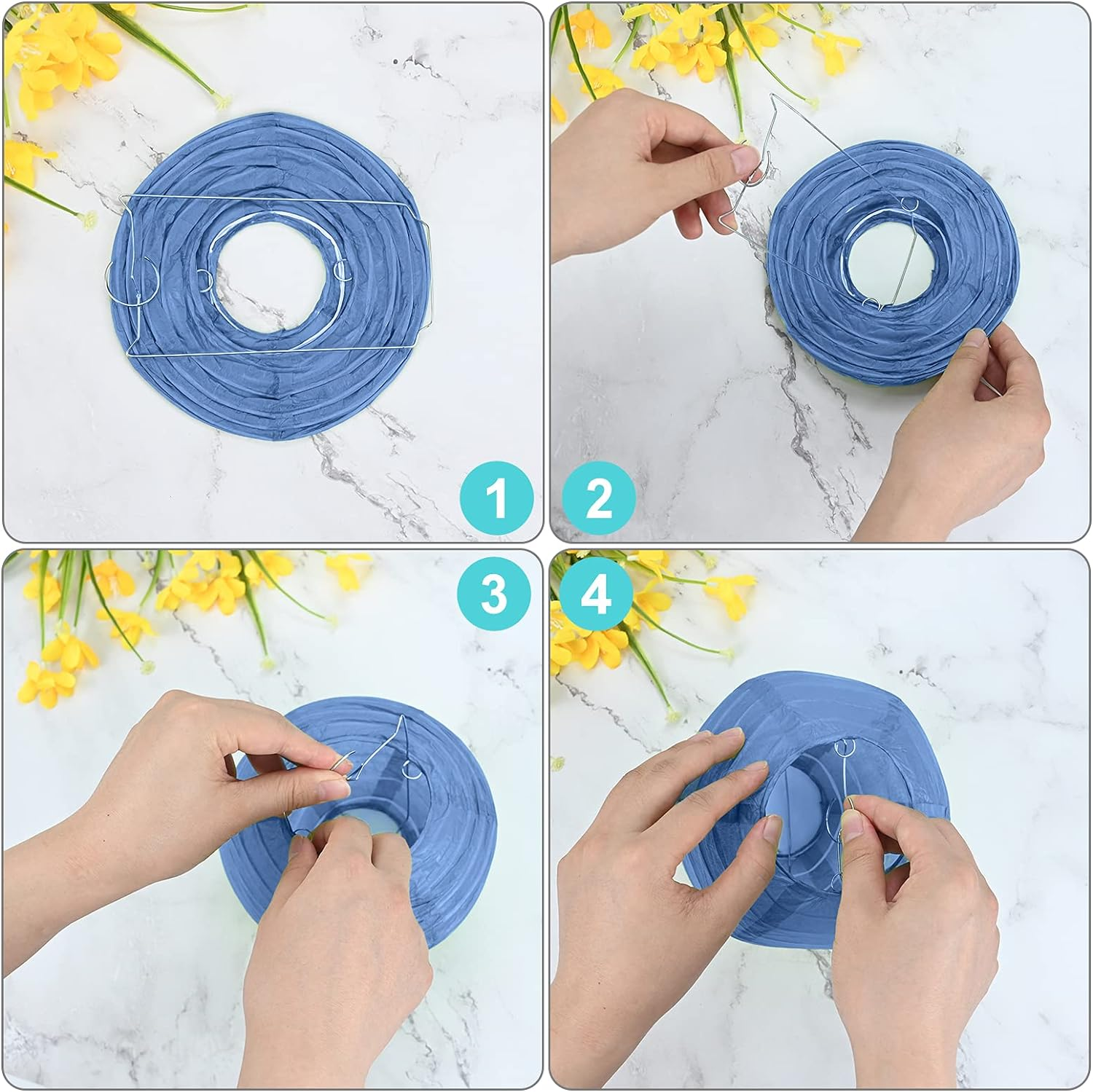 20 Pcs Paper Lanterns, Colorful Chinese round Lantern Hanging Decorations Sizes 4" 6" 8" 10" Hanging Decorative Lamp Shades for Party, Garden,Celebrations,Weddings (Assortment of Colours and Sizes) image number 1