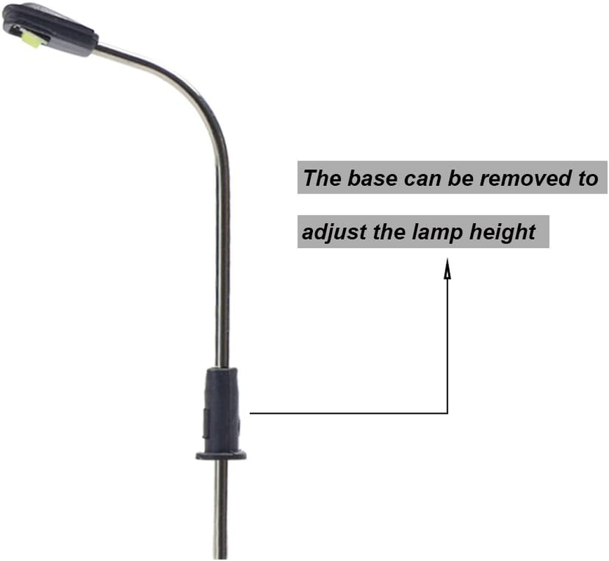 10Pcs Model Railway Train Lamp Post 3.6Cm Street Light Bright Cool White N Z Scale Leds New LQS05 image number 2
