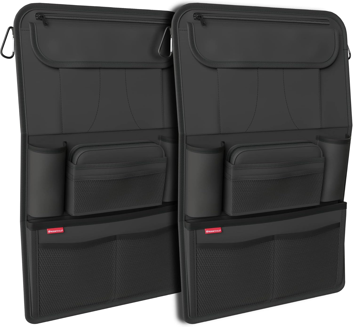 ATHLON TOOLS the Most Stable Car Seat Organiser with Reinforced Back Panel, Food-Safe, with Integrated Tablet Holder, with Extra Pencil Case, for Business and Children, Designed in Hamburg