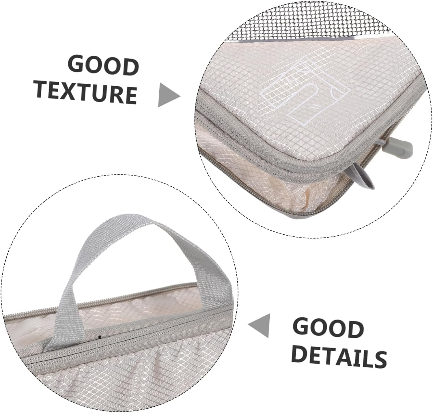 DEARMAMY 3PCS Compression Packing Cubes Beige Lightweight Expandable Travel Organizer Bags for Efficient Luggage Space Management Portable Storage for Clothes Shoes Accessories image number 5