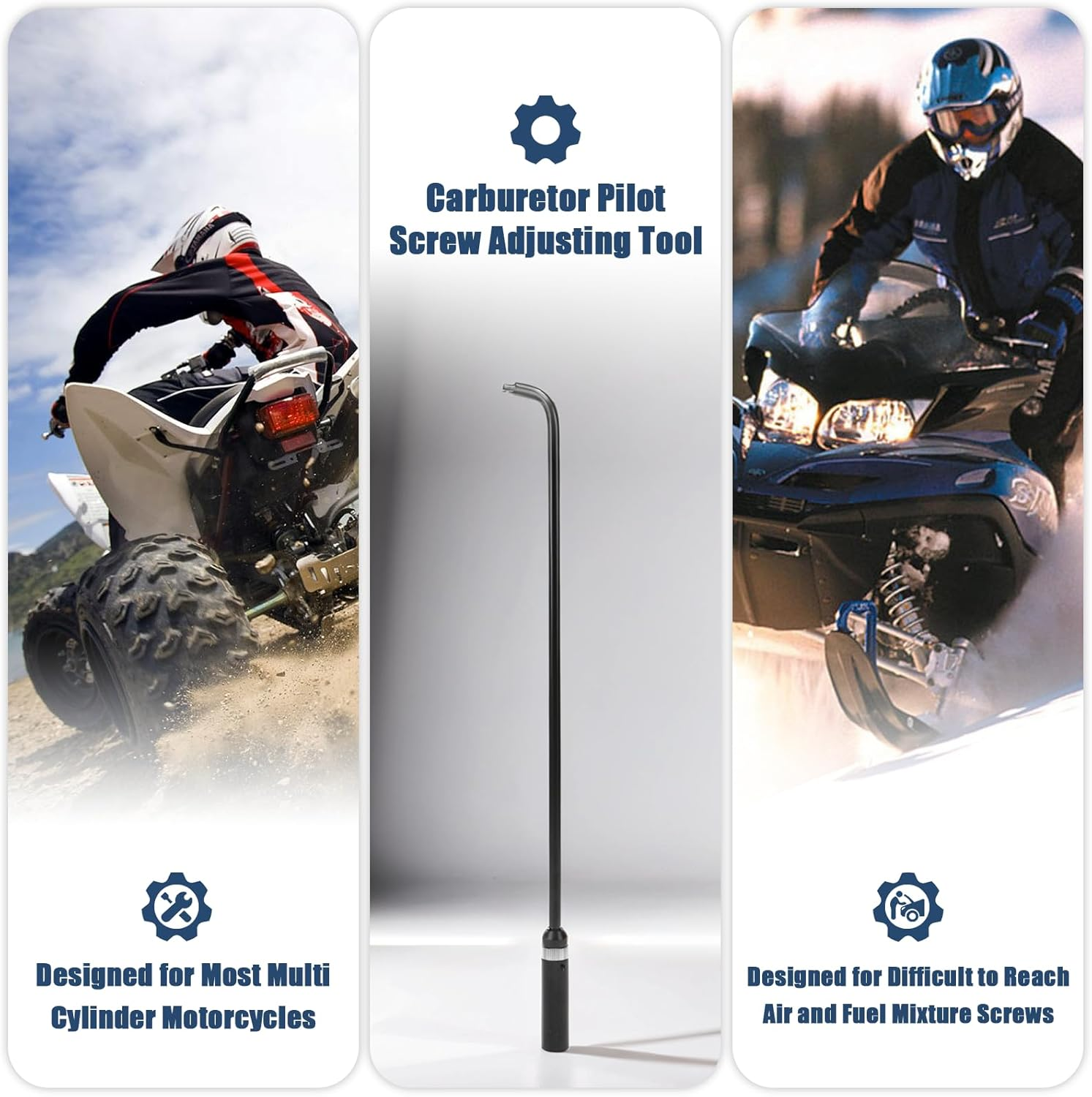 Pilot Screw Adjusting Tool, Carburetor Adjustment Screwdriver Tool, 16.34In 110&deg; Angled Head Motorcycle Tool, for ATV, UTV, Snowmobile image number 3