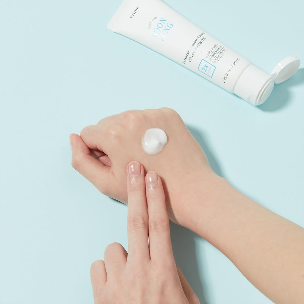 ETUDE Soonjung 2X Barrier Intensive Cream Duo Set (2.02 Fl.Oz X 2Ea) | Hypoallergenic Shea Butter Hydrating Facial Cream for Sensitive Skin, Panthenol for Damaged Skin | Korean Skin Care, Pefect Gift image number 4