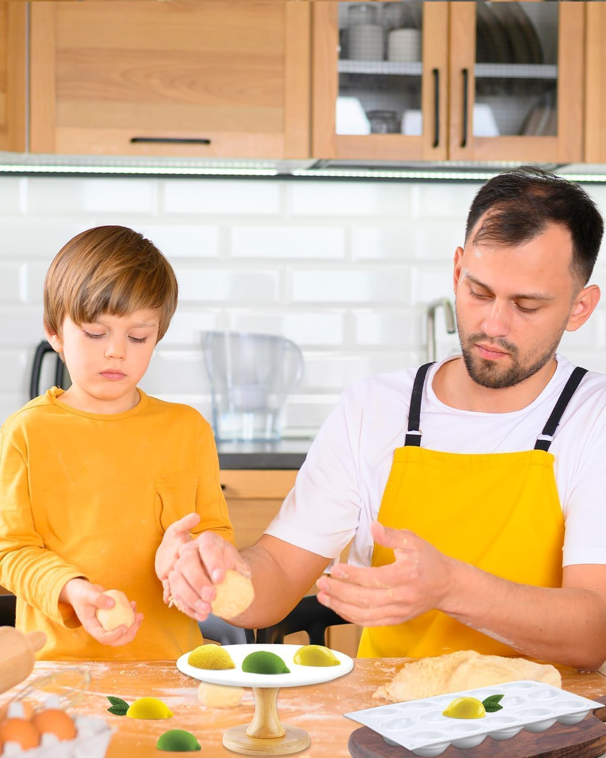 Lemon Silicone Molds, 15-Cavity Lemons Shape Cake Mousse Mold, Non-Stick 3D Lemon Fondant Molds Baking Pan Bakeware (White, 17.5 * 29.7Cm) image number 4