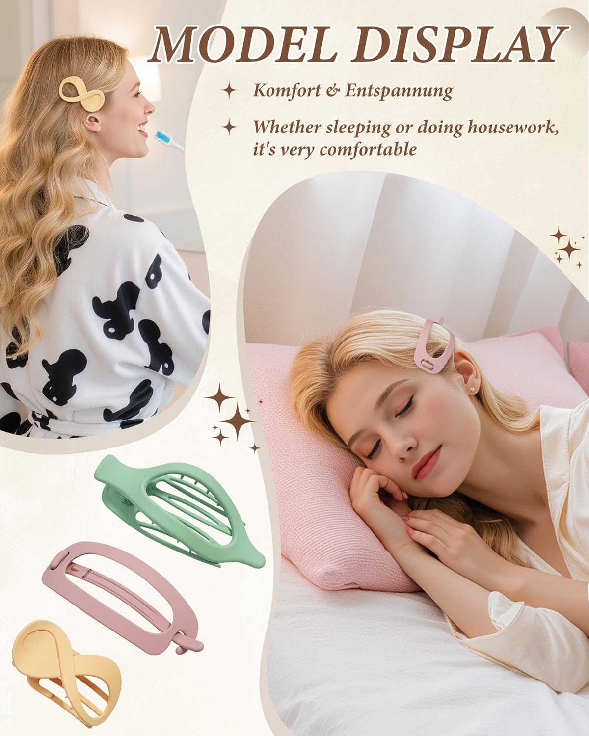 Kajeer Pack of 6 Flat Hair Clips for Women - French Flat Hair Clips Comfortable Flat Hair Claw Clips for Thick Thin Hair, Everyday Life, Sports, Driving (Fresh Colours) image number 3