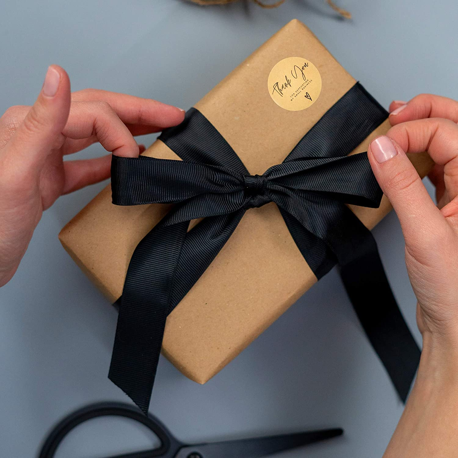 Thank You Business Stickers Roll | 1.5" Inch Roll 500 Kraft Stickers | Kraft Label Stickers Thank You for Supporting My Small Business | Small Business Owner Label Tags image number 2