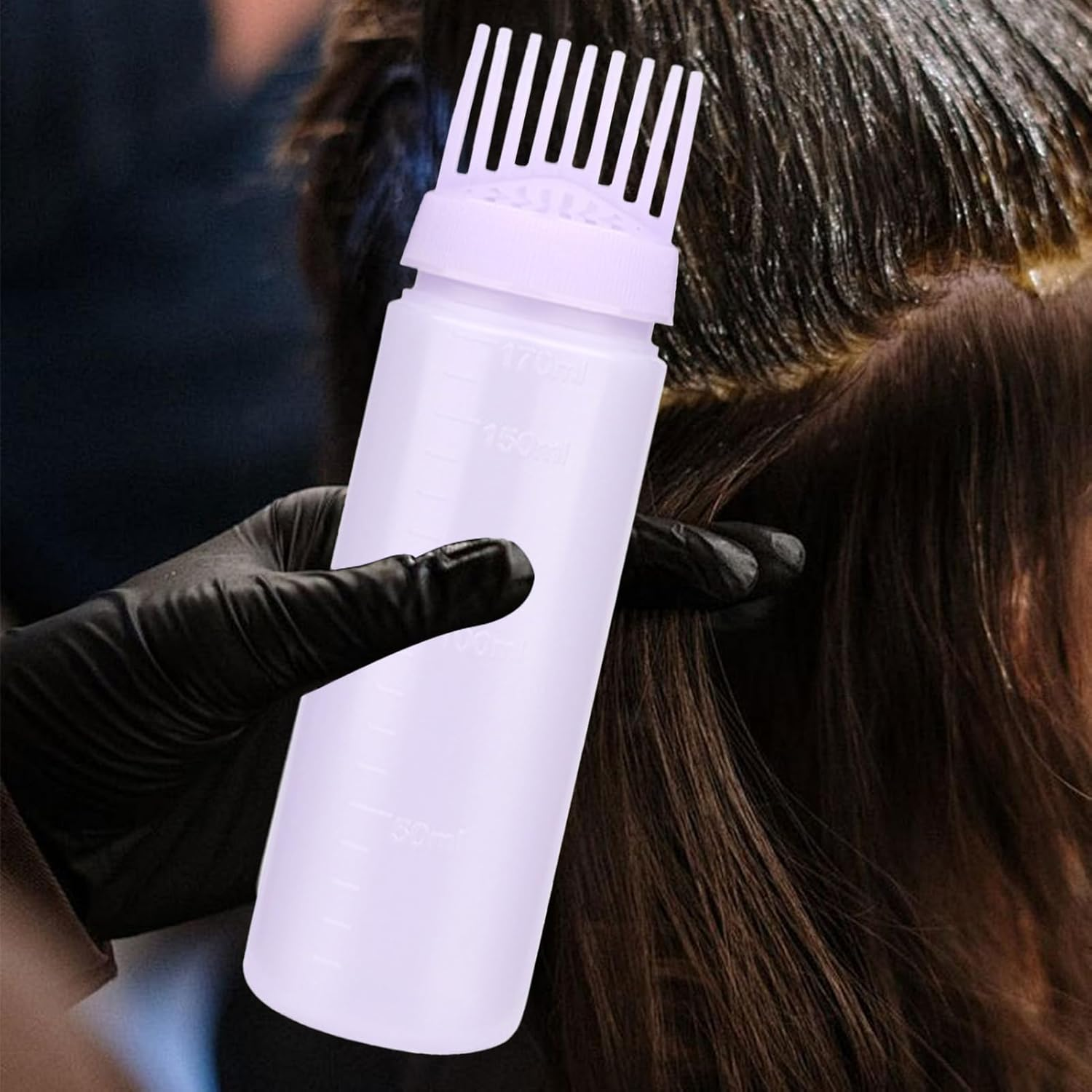 Empty Comb Bottle - Precision Hair Coloring Applicator, Leak Proof Ergonomic Design, Smooth Application and Color Application | Practical Salon Accessory for Hair Dye Home Barber Beauty Salon - White image number 7