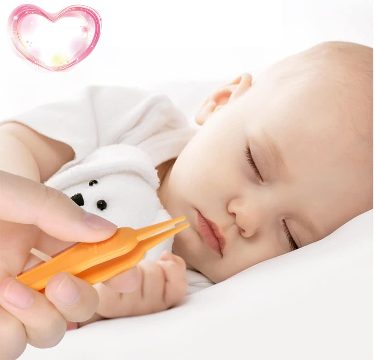 YIUIRUOI 4 Pieces of Baby Cleaning Tweezers with round Plastic Tips Used for Cleaning Ear Canals, Nasal Passages, and Umbilical Dirt. image number 4