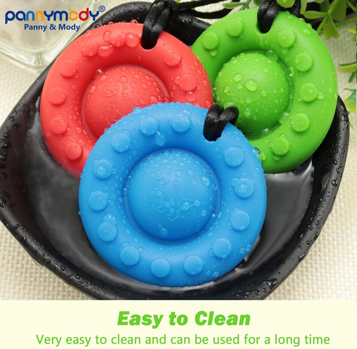 Panny & Mody Sensory Chew Necklaces(3 Pack), round Silicone Pop Pendant Chewable Jewellery, Reduce Chewing Biting Fidgeting for Autistic, ADHD, SPD, Oral Motor Children, Kids, Boys and Girls image number 4