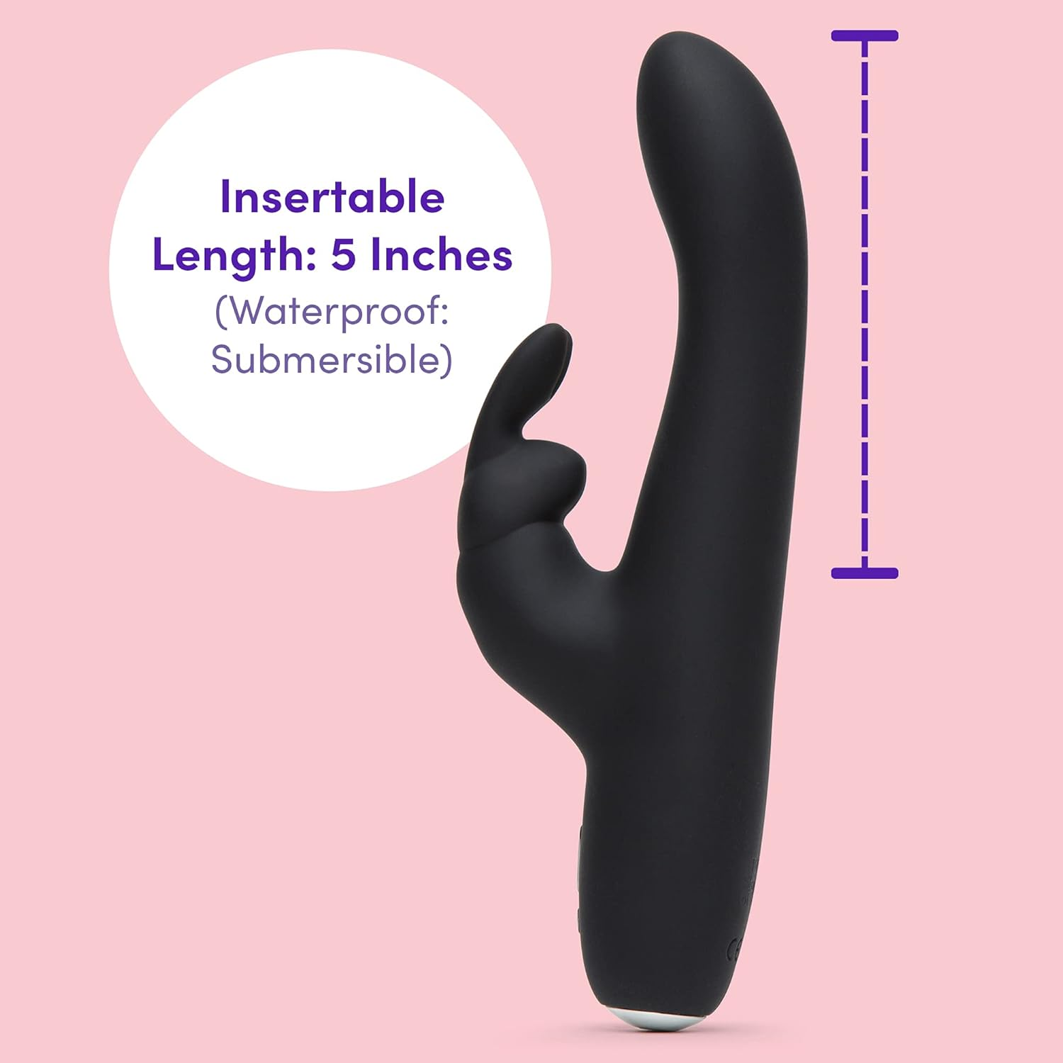 Fifty Shades of Grey Greedy Girl Rabbit Vibrator - 5 Inch Slimline Silicone G Spot Vibrator for Women - 9 Patterns & 3 Speeds Adult Sex Toy - Rechargeable & Waterproof - Black image number 5