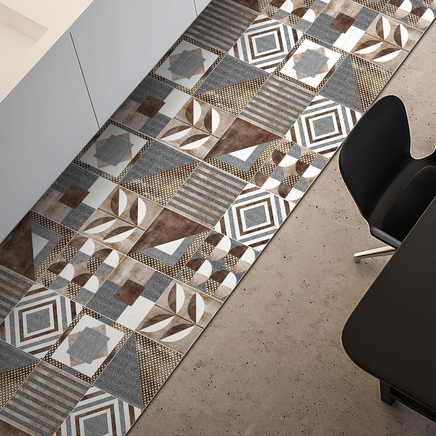 CREARREDA Kitchen Mat Non-Slip and Washable Vinyl Kitchen Runner 100% Made in Italy Vinyl Kitchen Rug Kitchen Mats for Floor image number 1