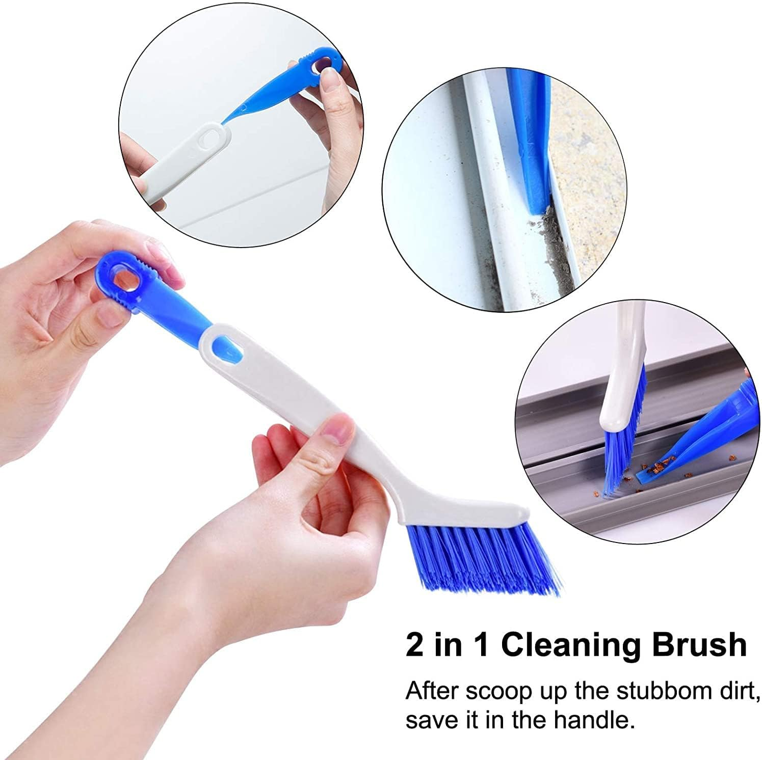 DABOBOTOOL4 Pieces Cleaning Brush Small Scrub Brush for Cleaning Bottle Sink Kitchen Brush, Edge Corner Grout Bathroom Cleaning Brushes, Sliding Door or Window Cleaning Brush image number 2