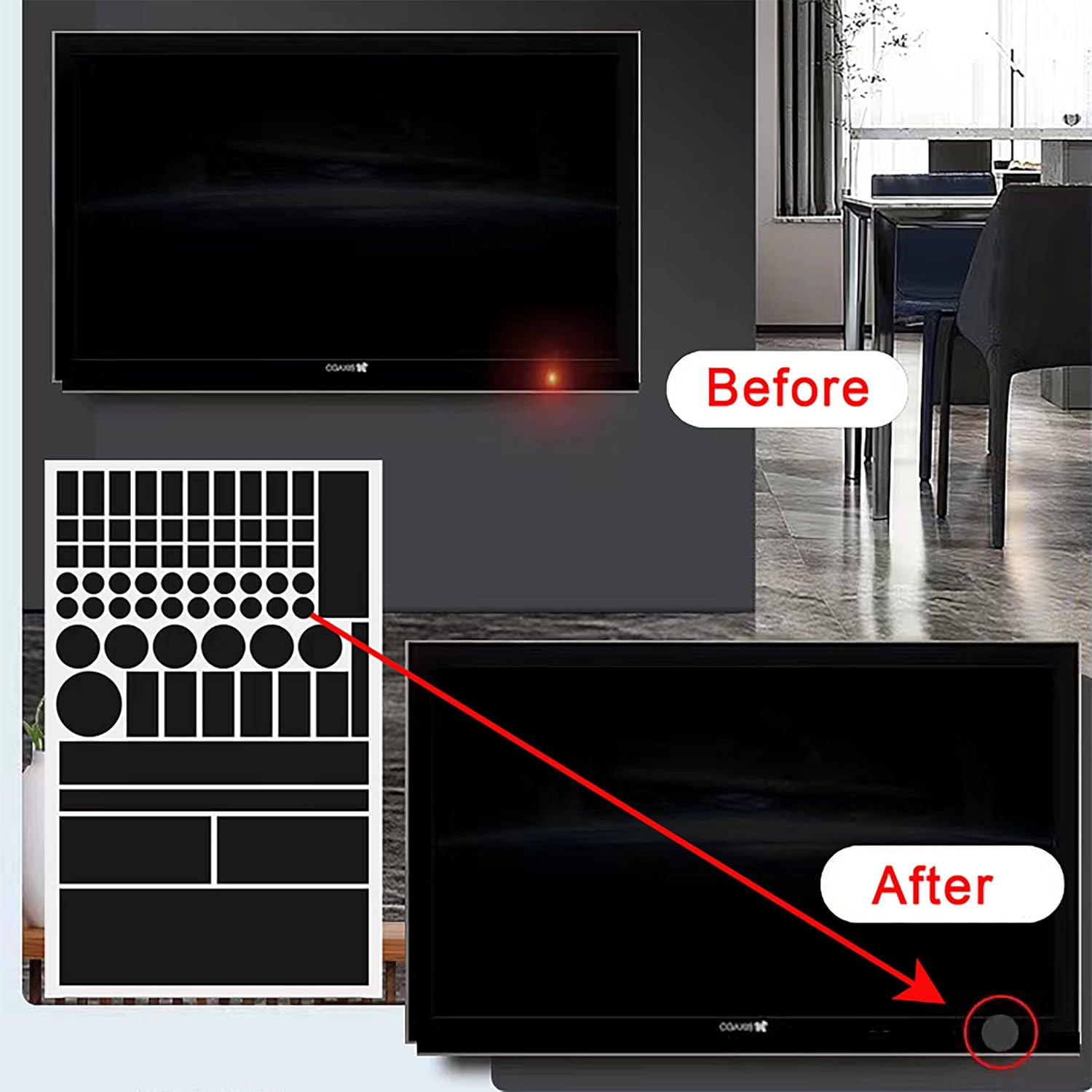 Light Blocking Stickers for Electronics, Blackout Stickers, Blackout Tape image number 5